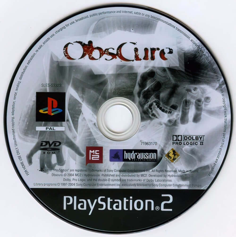 Лицензионный диск Obscure для PlayStation 2